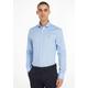 Langarmhemd TOMMY HILFIGER "LA-Hemd Flex Poplin SF" Gr. 38, N-Gr, blau (hellblau) Herren Hemden Langarm