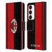 Head Case Designs Officially Licensed AC Milan Crest Red And Black Leather Book Wallet Case Cover Compatible with Samsung Galaxy S23 5G