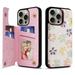 Floral Pattern Wallet Case for iPhone 15 Pro with Card Holder Colorful Flower Pattern PU Leather Stand Flip Case for Women Girls RFID Blocking Magnetic Clasp Shockproof Phone Cover Colorful Flowers