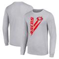Men's Starter Heather Gray San Francisco 49ers Color Scratch Long Sleeve T-Shirt