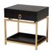 Melosa Modern Glam And Luxe 1-Drawer End Table by Baxton Studio in Black Gold