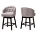 Theron Mid-Century Transitional 2-Piece Swivel Counter Stool Set by Baxton Studio in Grey Espresso Brown