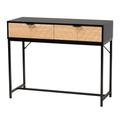 Jacinth Modern Industrial Two-Tone Black And Natural Brown Finished Wood And Black Metal 2-Drawer Co by Baxton Studio in Black Natural Brown