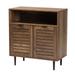 Baylah Mid-Century Modern Natural Brown Finished Wood And Black Metal 2-Door Sideboard by Baxton Studio in Natural Brown Black