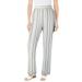 Plus Size Women's Straight Leg Linen Pant by Woman Within in Natural Khaki Stripe (Size 36 T)