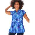 Plus Size Women's Chlorine Resistant Swim Tunic by Swimsuits For All in Bright Palm (Size 36)