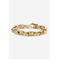 Men's Big & Tall Men'S Yellow Gold Ion-Plated Stainless Steel Link Bracelet 8.5 Inch by PalmBeach Jewelry in Gold