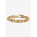 Men's Big & Tall Men'S Yellow Gold Ion-Plated Stainless Steel Link Bracelet 8.5 Inch by PalmBeach Jewelry in Gold