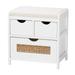 Bastian Modern And Contemporary Light Beige Fabric And White Finished Wood 3-Drawer Storage Bench Wi by Baxton Studio in Beige White Brown