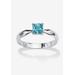 Women's Birthstone .925 Silver Solitaire Ring by PalmBeach Jewelry in December (Size 5)