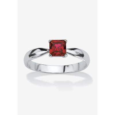 Women's Birthstone .925 Silver Solitaire Ring by PalmBeach Jewelry in January (Size 4)