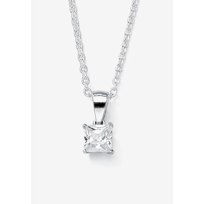 Women's Simulated Birthstone .925 Silver Necklace 18" by PalmBeach Jewelry in April