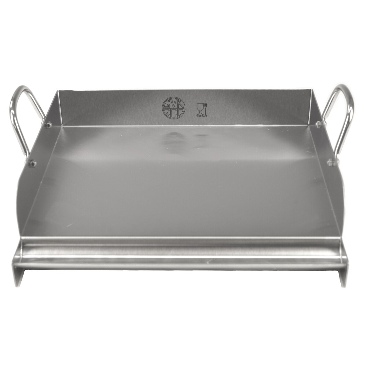 GVK ECO Edelstahl Grillplatte 32cm Grillaufsatz Grillpfanne Pizzaplatte Image