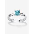 Women's Birthstone .925 Silver Solitaire Ring by PalmBeach Jewelry in December (Size 4)