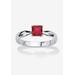 Women's Birthstone .925 Silver Solitaire Ring by PalmBeach Jewelry in July (Size 5)