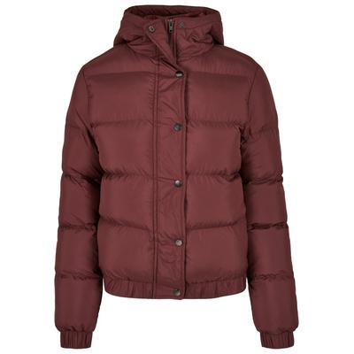 Winterjacke URBAN CLASSICS "Urban Classics Damen Ladies Hooded Puffer Jacket", Damen, Gr. S, rot (cherry), 100% Polyester, unifarben, casual, normal, ohne Ausschnitt, Langarm, Jacken Image