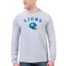 Men's Starter Gray Detroit Lions Retro Logo Long Sleeve T-Shirt