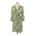 CAbi Casual Dress - Shirtdress: Green Print Dresses - Women's Size Medium