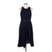 Calvin Klein Casual Dress - Midi Scoop Neck Sleeveless: Blue Solid Dresses - Women's Size 6