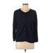 Ann Taylor LOFT Cardigan Sweater: Blue Color Block Sweaters & Sweatshirts - Women's Size Medium