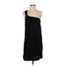 Theory Cocktail Dress - Mini One Shoulder Sleeveless: Black Solid Dresses - Women's Size 4