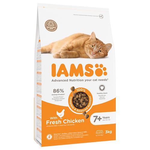 Sparpaket: 2x3kg IAMS Advanced Nutrition Senior Cat mit Huhn Katzenfutter trocken