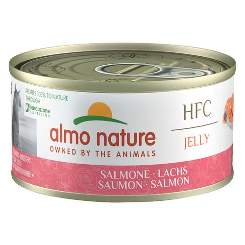 Sparpaket: 24x70g Almo Nature HFC Lachs in Gelee Katzenfutter nass