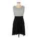 Ann Taylor LOFT Casual Dress - A-Line Scoop Neck Sleeveless: Black Dresses - Women's Size Medium