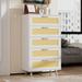 Bay Isle Home™ Mendelsohn 5 - Drawer Dresser Wood/Metal/Wicker/Rattan in White | 47.2 H x 27.6 W x 15.7 D in | Wayfair