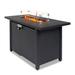Wade Logan® Inessa 24.8" H x 43" W Propane Outdoor Fire Pit Table w/ Cover Stainless Steel/Steel in Black/Gray | 24.8 H x 43 W x 22.2 D in | Wayfair