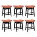 Red Barrel Studio® Counter Height 25.2" Bar Stools Wood in Orange | 25.2 H x 20.1 W x 13.4 D in | Wayfair FF1FFA40DF57450598EA5AC9B6EF4011