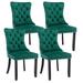 Rosdorf Park Keikilani Tufted Velvet Wing Back Parsons Chair Wood/Velvet in Green | 38 H x 20 W x 25 D in | Wayfair