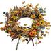 Primrue Faux 24" Wreath in Orange | 24 H x 24 W x 5 D in | Wayfair 204254E33824466CA43773CCEE72FADD