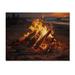 Rosecliff Heights Lavila Lavila Beach Photo Beach Bonfire III On Wood Print Wood in Brown | 10 H x 20 W x 0.78 D in | Wayfair