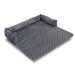 Tucker Murphy Pet™ Sofa Buddy Pet Bed Furniture Cover Polyester/Cotton in Gray/Black | 5.9 H x 35.4 W x 35.4 D in | Wayfair