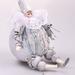 The Holiday Aisle® Jefto Collectible Carnival Doll Hand-Made Hanging Figurine Ornament Fabric/Ceramic/Porcelain in Gray/White | Wayfair