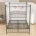 Red Barrel Studio® Ebrahima Metal Canopy Bed w/ Headboard Metal in Black | 75 H x 59 W x 83 D in | Wayfair 13AAEC2C78AD4945A5888994B4D88067