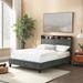 Red Barrel Studio® Wynnfield Storage Platform Bed Wood & /Upholstered/Linen in Gray | 44 H x 57 W x 78.5 D in | Wayfair