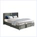 Latitude Run® Adaline Metal Platform Storage Bed Upholstered/Velvet/Metal in Gray/White | 39 H x 58 W x 79 D in | Wayfair