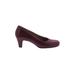 Aerosoles Heels: Slip On Chunky Heel Work Burgundy Solid Shoes - Women's Size 8 1/2 - Round Toe