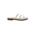 Steve Madden Sandals: Slide Chunky Heel Boho Chic Silver Shoes - Women's Size 8 1/2 - Open Toe