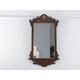 Antique wooden framed mirror. Rectangular mirror with fancy 18th century style scroll work frame and shell motif - ready to hang on.