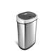 DZT-50-9 Automatic Touchless Infrared Motion Sensor Trash Can, 13 Gal 50L, Stainless Steel Base (Oval, Silver/Black Lid)