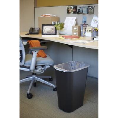 Resin Wastebasket/Trash Can, 10-Gallon/41-Quart, Plastic, for Bedroom/Bathroom/Office, Fits Under Desk/Sink/Cabinet, Pack of 12