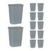 Resin Wastebasket/Trash Can, 10-Gallon/41-Quart, Plastic, for Bedroom/Bathroom/Office, Fits Under Desk/Sink/Cabinet, Pack of 12