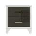 Elegant High Gloss Nightstand with 2 Drawers for Bedroom,Living Room