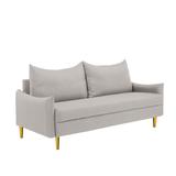 Nordic Reclining Loveseat, Living Room Chaise Lounge Sleeper Sofa Thick Cushion Back Sofa Recessed Arms Recliner Couch