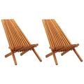 Buyweek Folding Patio Lounge Chairs 2 pcs Solid Acacia Wood