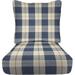 RSH DÃ©cor Indoor Outdoor Pillow Back Deep Seating Chair Cushion Set 23â€� x 26â€� x 5â€� Seat and 25â€� x 21â€� Back Branson Lapis Blue Buffalo Plaid