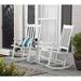 outdoor wood porch rocking chair white color weather resistant finish